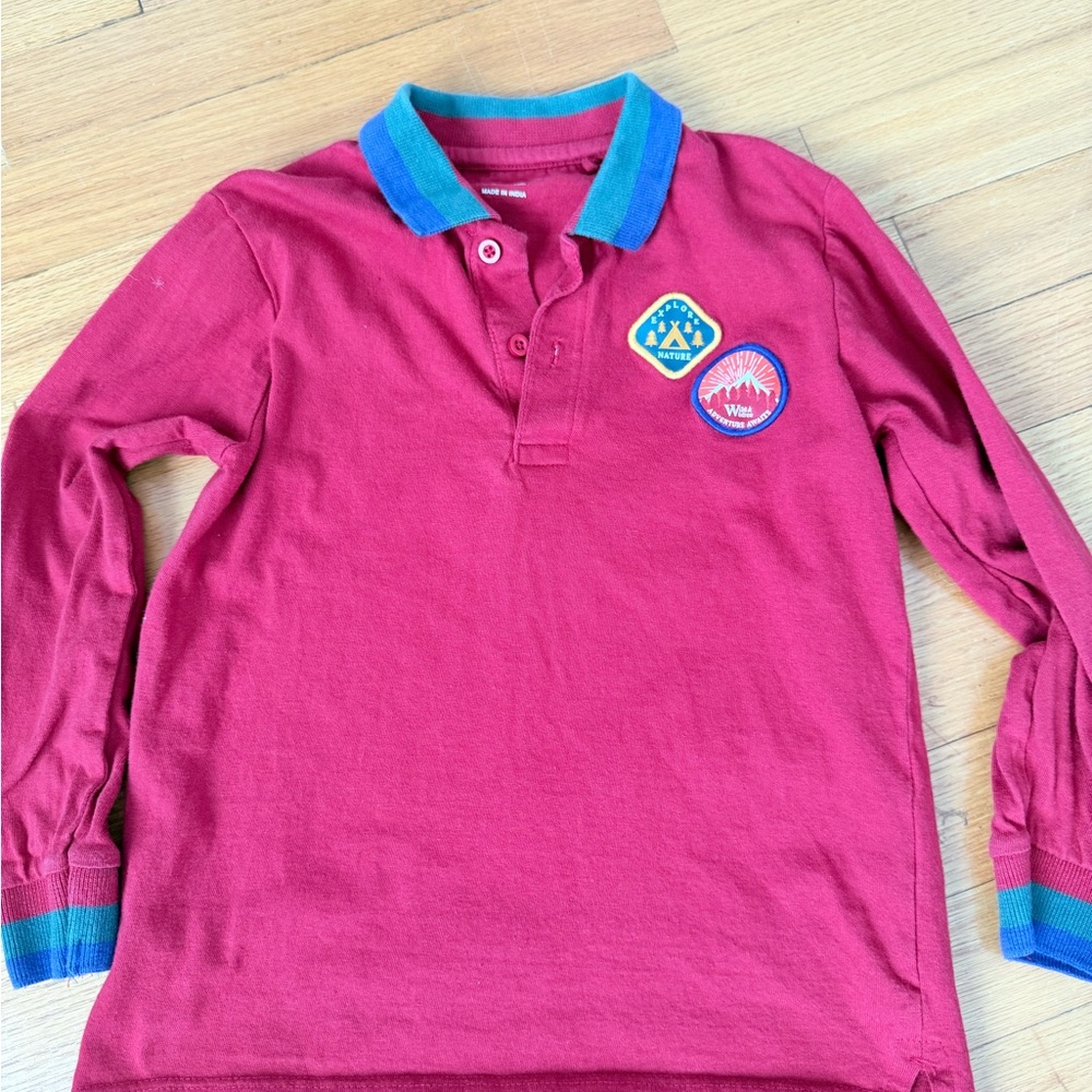 Primark Kids Maroon Polo with Embroidered Badges,boys 5-6